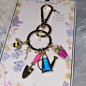 Gardening Keychain Bag Charm Brand New Watering can Flower Pot Bee HL Ty LS